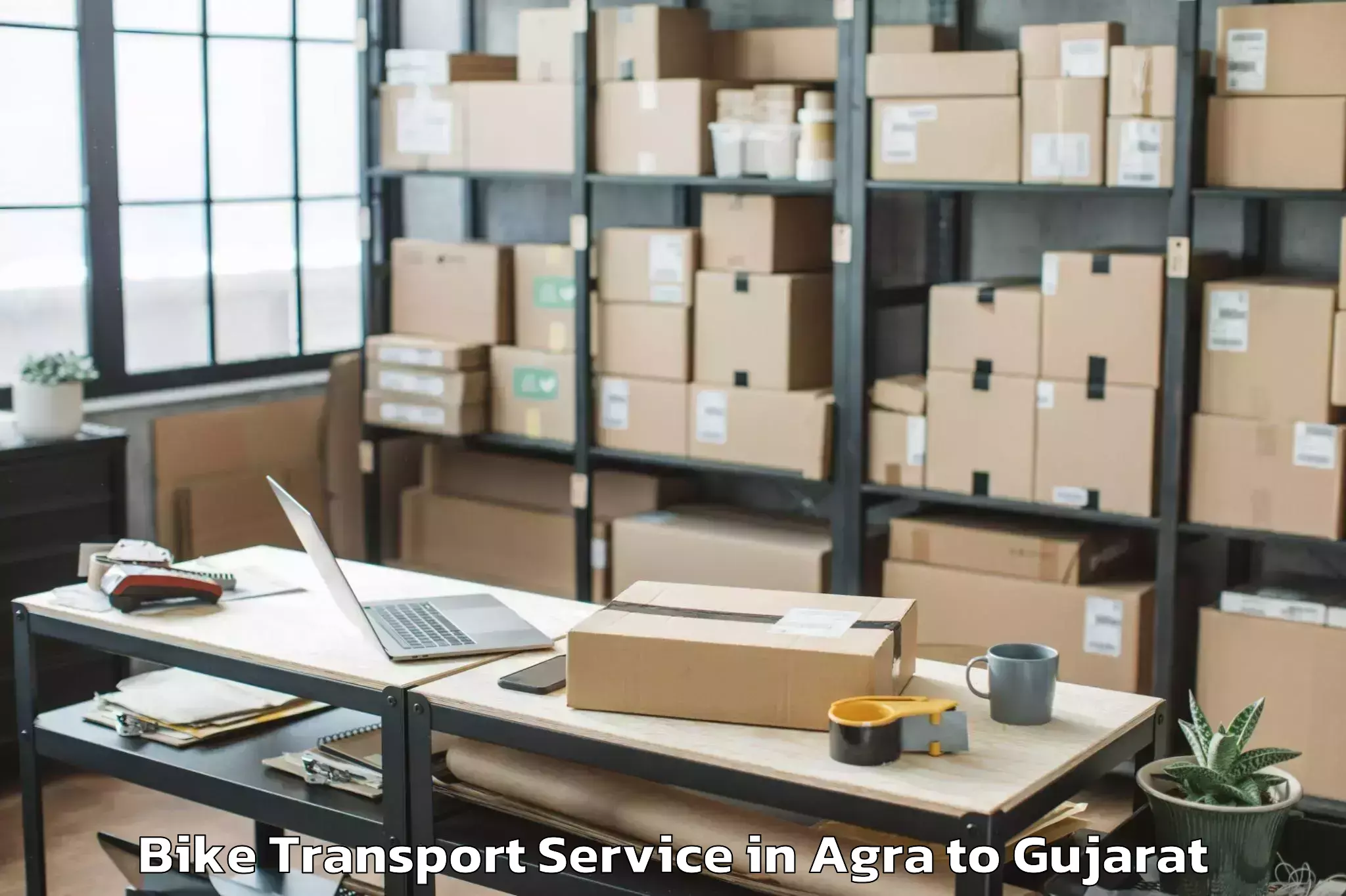 Affordable Agra to Vejalpur Bike Transport